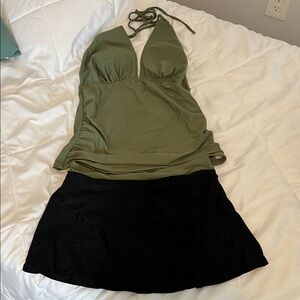 Amazon Green and Black Tankini Set